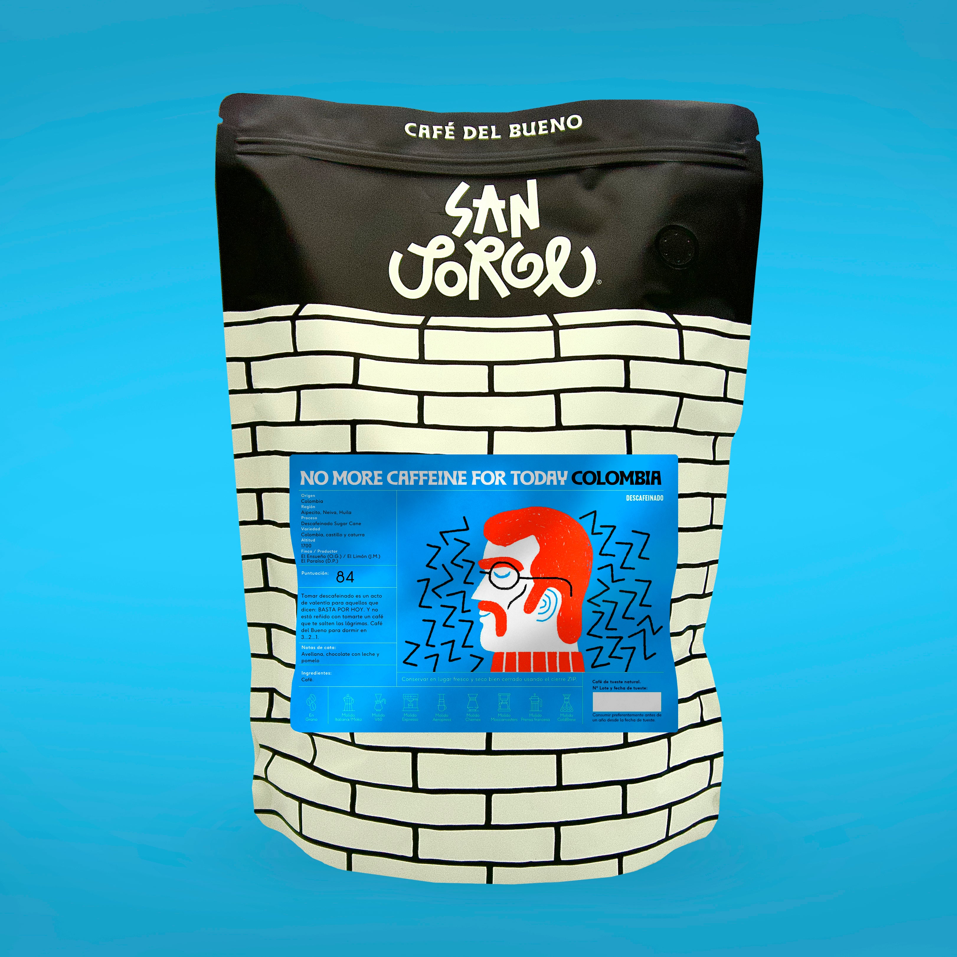 "No More Caffeine for Today" DESCAFEINADO Natural SUGAR CANE de COLOMBIA (1kg)