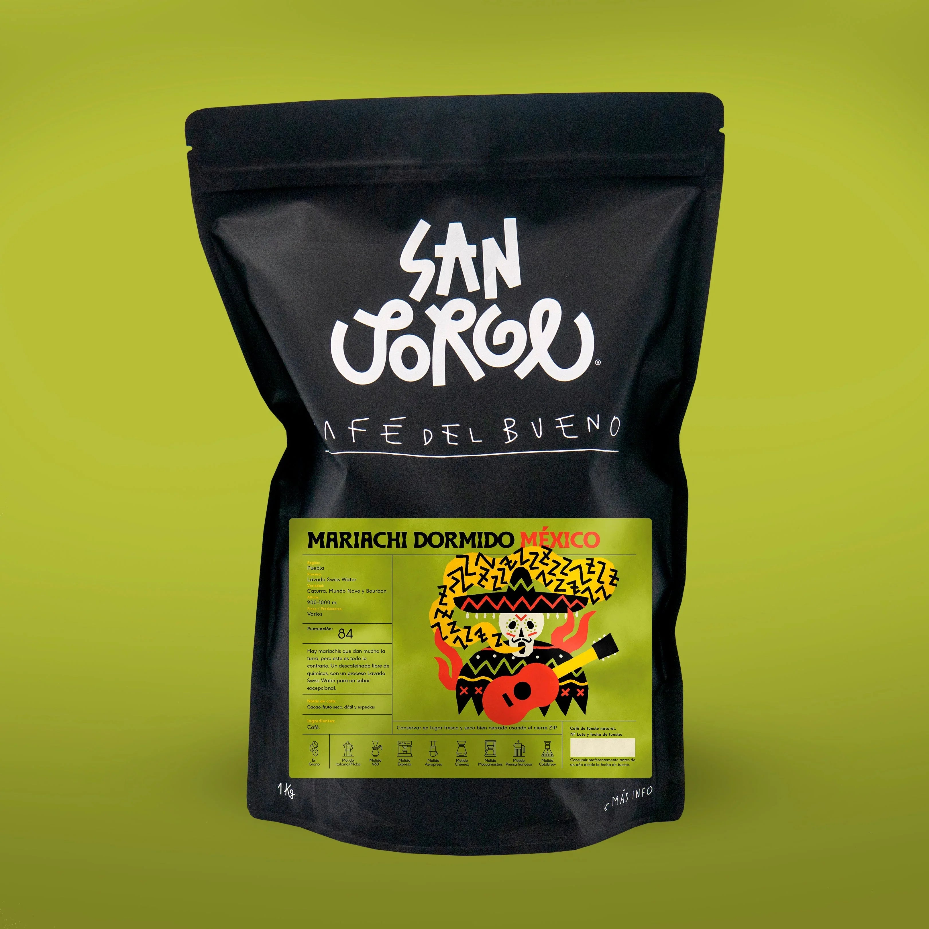 Mariachi Dormido de México (DESCAFEINADO Natural SWISS WATER) (1kg)