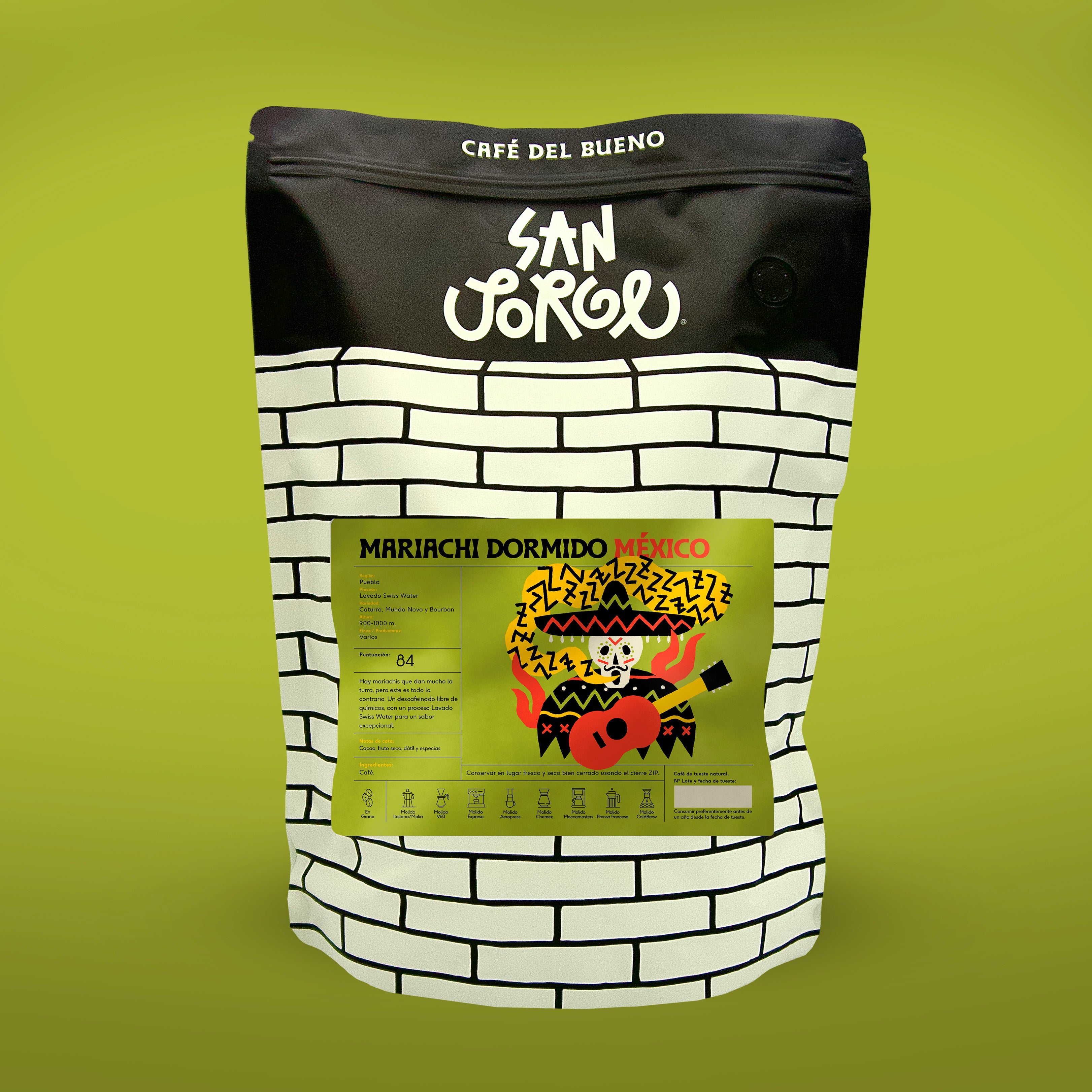 Mariachi Dormido de México (DESCAFEINADO Natural SWISS WATER) (1kg)