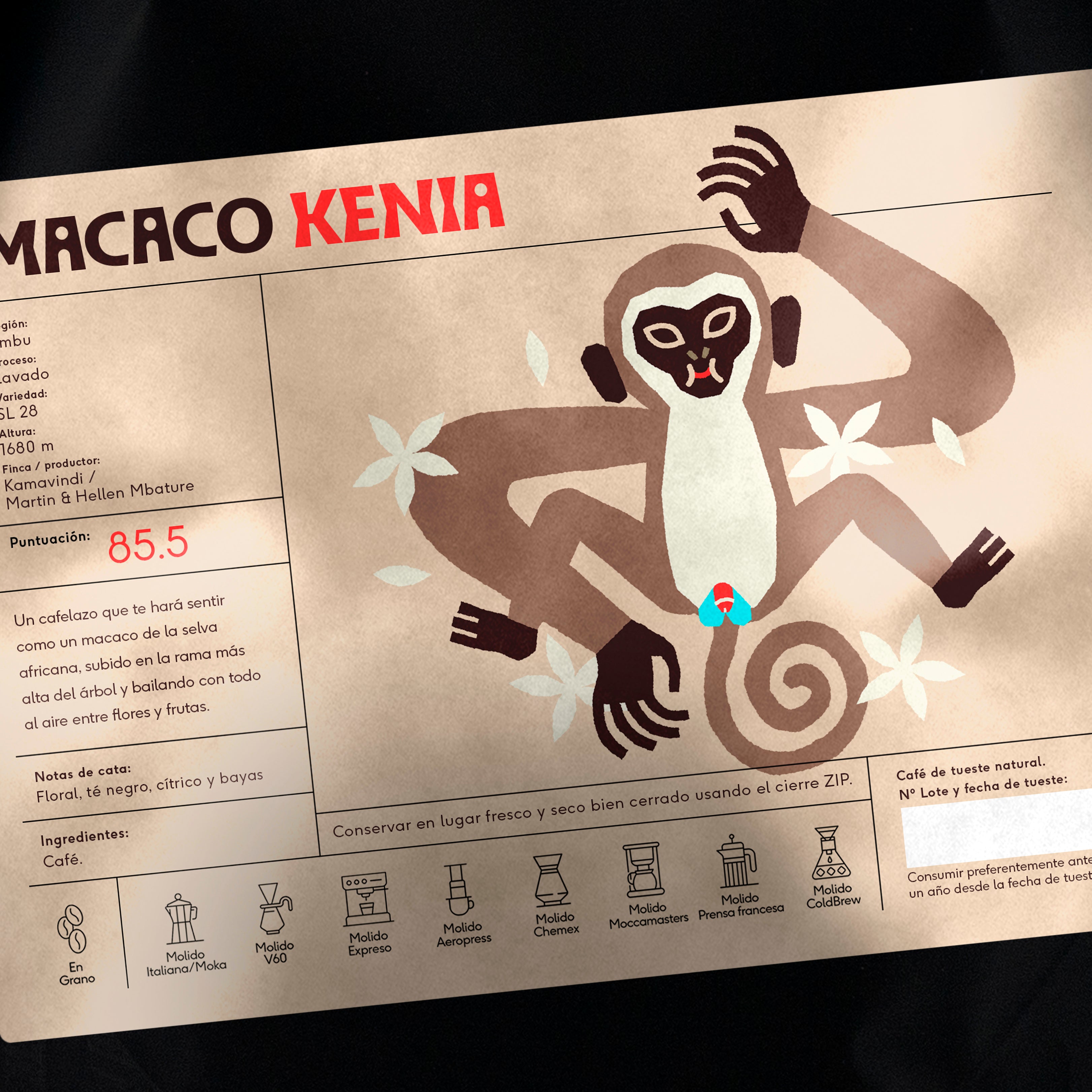 Macaco de Kenia (1kg)