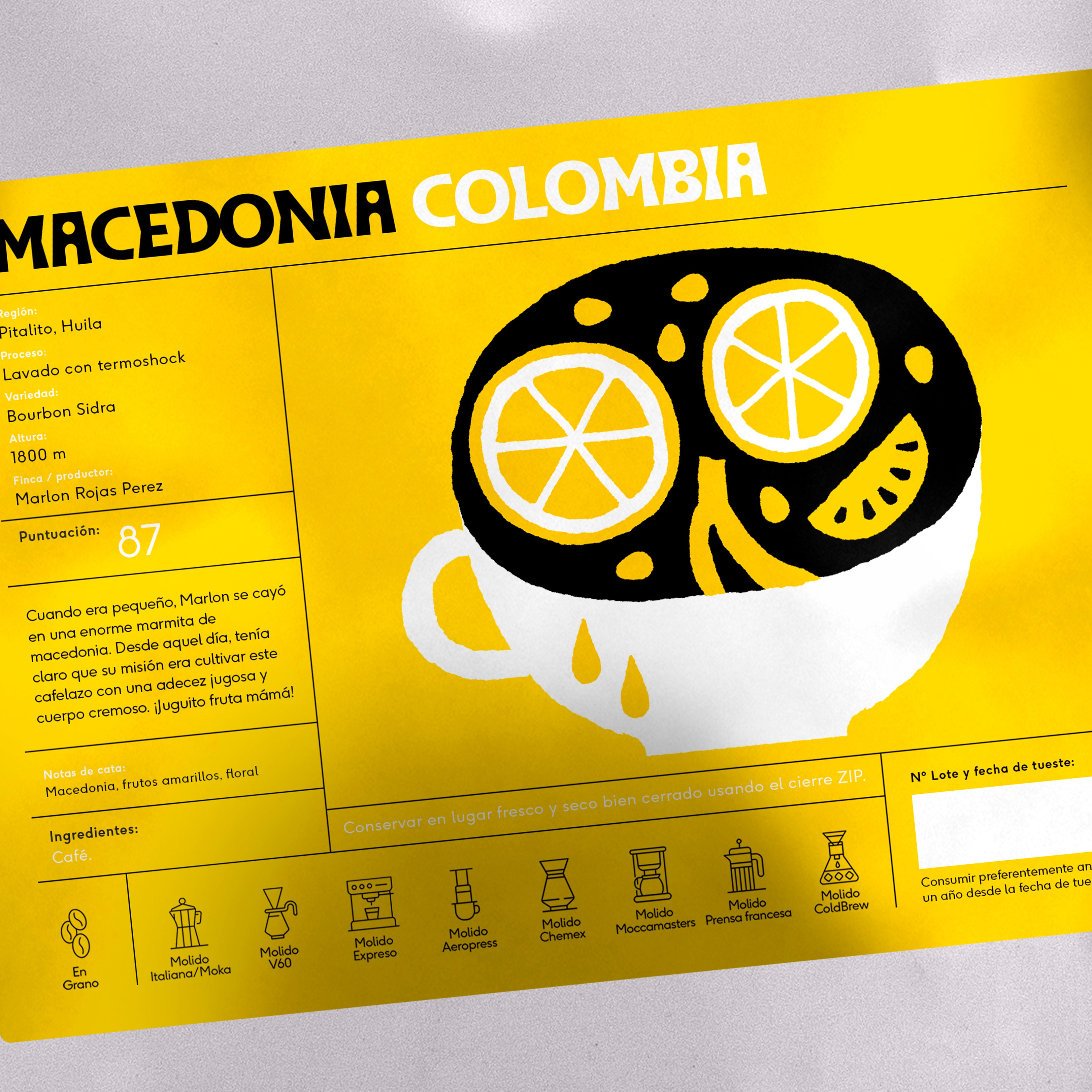 MACEDONIA de Colombia (250 gr.)